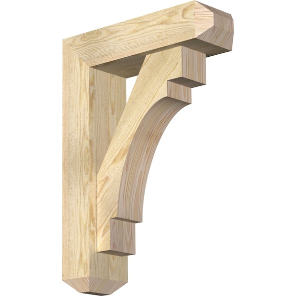 Ekena Millwork Merced Craftsman Rough Sawn Bracket w/ Offset Brace, Douglas Fir, 6"W x 20"D x 28"H BKT0604X20X28MRC04RDF - main